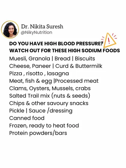 If you have high blood pressure, watch out for these hidden sources of sodium. Foods like bread, cheese, canned goods, and even some protein powders can be very high in salt.