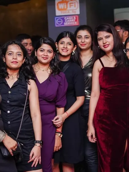 A group of friends enjoying a well-deserved night out.