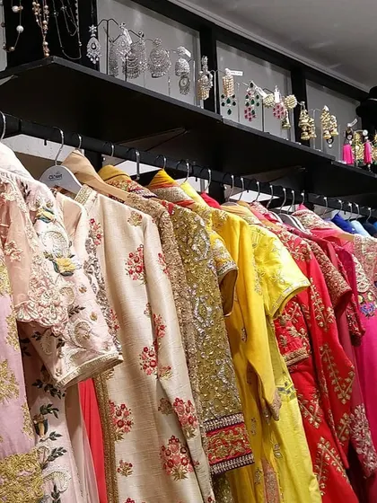 My collection also includes a wide variety of men's and women's kurtas and suits in vibrant colors and rich fabrics, perfect for wedding guests.