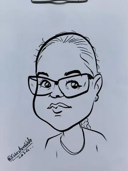 A caricature of a cute follower. I sometimes take requests from my audience.