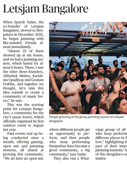 We got featured in the newspaper! It's amazing to see our community's story being shared with the whole city of Bangalore.