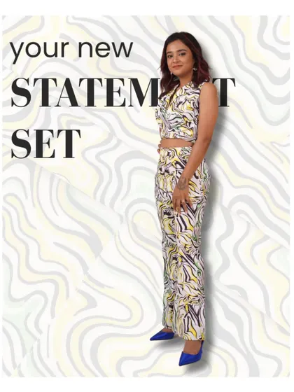 Your new statement set. This printed co-ord is bold, graphic, and perfect for making an entrance. It's a whole vibe.
