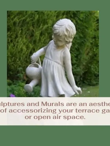 This classic sculpture of a girl with a watering can adds a touch of whimsical charm to the garden. It’s a timeless piece that blends beautifully with traditional or cottage-style landscapes.