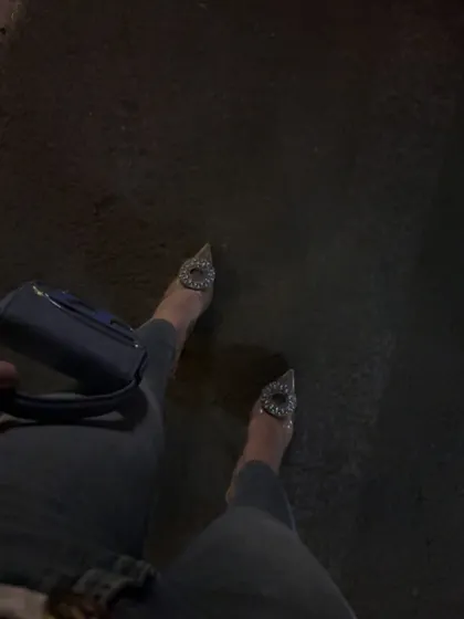A shot of my sparkling heels for a night out.