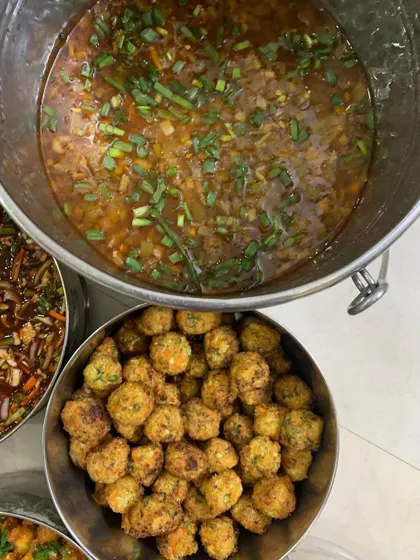 A close-up of the Veg Manchurian.