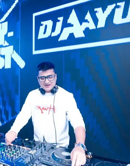 In front of a massive LED screen with my logo. The production at some of these events is world-class.