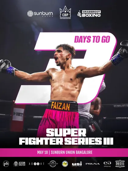3 Days to Go. A countdown poster building hype for Super Fighter Series III.