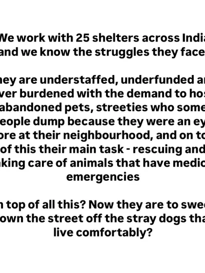 We highlight the immense pressure on animal shelters, which are often underfunded and understaffed. The court's ruling to relocate strays adds an unsustainable burden to these organizations.