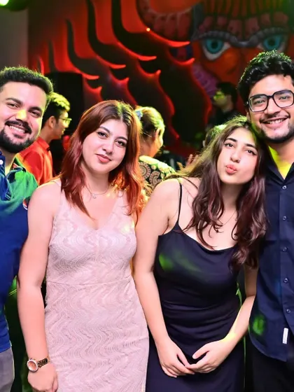 A group of friends having a great time at Tipsy Bull. Seeing people make memories on the dance floor is what it's all about.