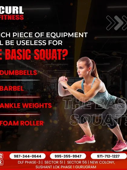 A fun quiz to test your knowledge. Which piece of equipment is useless for a basic squat? It's a good reminder that you don't always need fancy gear.