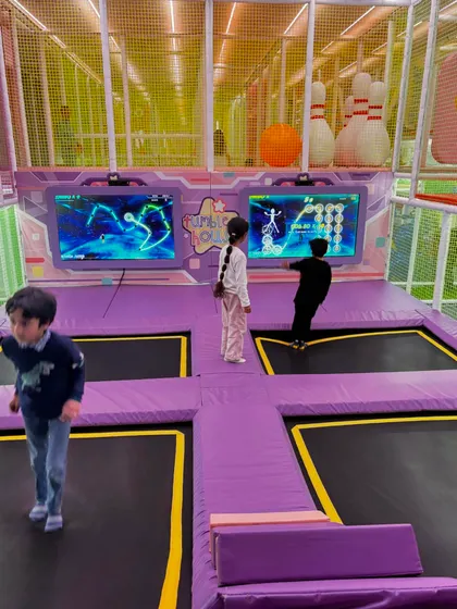 Jump into the future of play on our interactive trampoline. It’s not just bouncing; it’s a high-tech game that gets kids active and laughing.