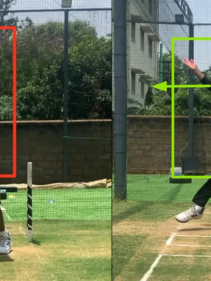 This left arm spinner had an inconsistent release point due to mismatched action coordination. We worked on syncing the body and bowling arm with an efficient non-bowling arm lift to create a strong, stable stride base.