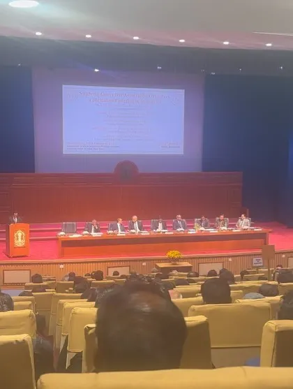 A view of the auditorium during the felicitation ceremony at the Supreme Court's additional building complex. It is inspiring to be in a room filled with the country's top legal minds.
