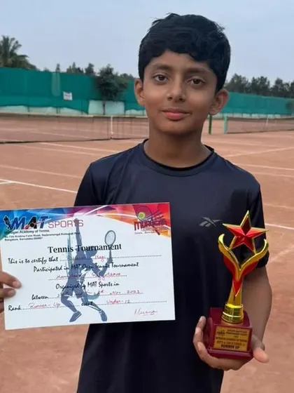 Congratulations to Riyaansh Itagi for reaching the finals in the Boys U12 Karnataka Rajyotsava Open Tennis Championships. His dedication and skill are truly commendable.
