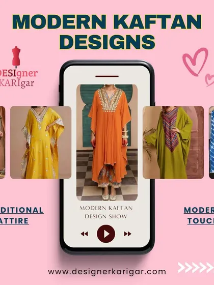 An overview of the modern kaftan designs we offer. We blend traditional attire with a modern touch to create these comfortable and stylish outfits.