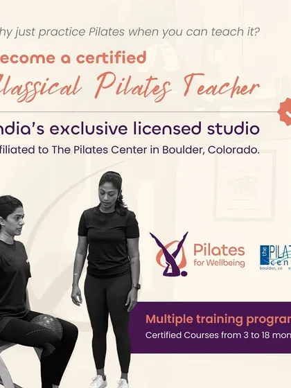 Why just practice Pilates when you can teach it? Become a certified Classical Pilates Teacher at India's exclusive licensed studio, with courses ranging from 3 to 18 months.