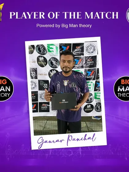 Gaurav Panchal, earning the Player of the Match award.