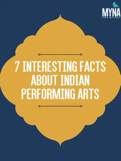 This is the cover of our series on '7 Interesting Facts About Indian Performing Arts'. It's an invitation to explore one of the oldest cultural traditions in the world, from temple rituals to healing ragas.