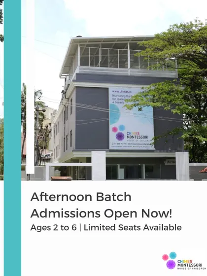 Admissions are open for our Afternoon Batch. Our school building stands ready to welcome children for a calm, enriching afternoon of learning.