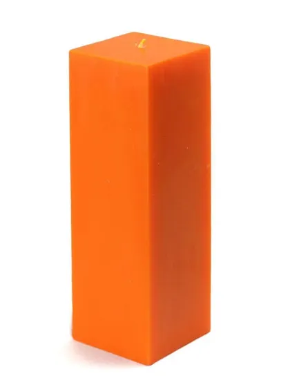 A clean product shot of my orange square pillar candle. This color is perfect for bringing warmth and energy into a space.