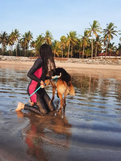 Theo is an aquaholic just like me. Finding activities that both you and your dog love is key to building a strong, joyful relationship.