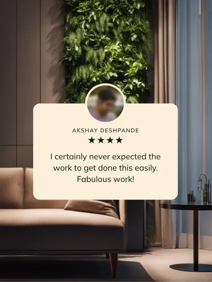 A happy client is the best measure of success. This testimonial showcases a vertical garden I installed in an indoor commercial space. These living walls are not just visually stunning; they also purify the air and improve the overall ambiance, making them a perfect addition to modern offices.