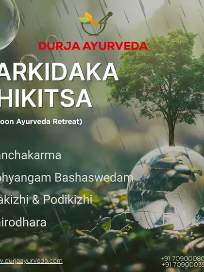 This visual represents the global healing power of Ayurveda, especially during the monsoon. Our Karkidaka Chikitsa offers a journey back to yourself, one therapy at a time.