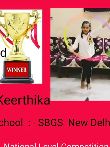The second-place trophy winner, who showcased her unique talent with a hula hoop dance routine. I encourage all kinds of creative skills.