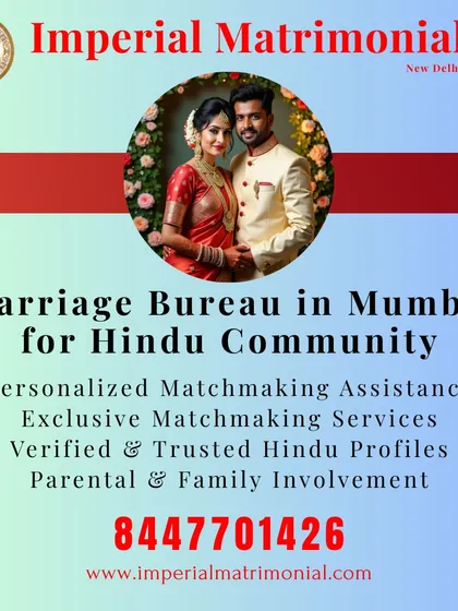 We serve as a premier marriage bureau in Mumbai for the Hindu community, offering personalized assistance, exclusive services, and verified profiles with family involvement.