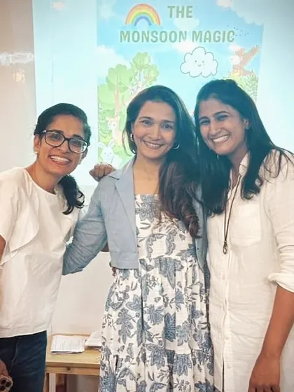 We love collaborating with schools across Mumbai. Here are our teachers Priyanka and Karen after a special 'Monsoon Magic' workshop, where we combine storytelling, music, and movement.