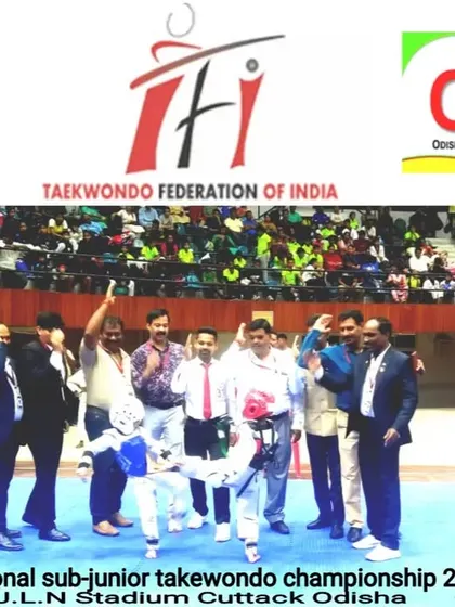 A moment of victory at the 36th National Sub-Junior Taekwondo Championship in Odisha.