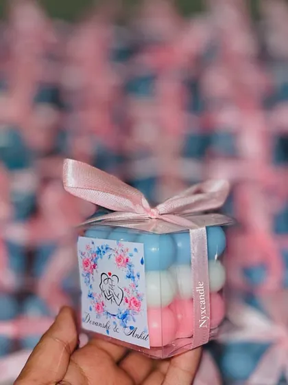 Our tricolor bubble candles are a popular choice for baby shower and gender reveal parties.