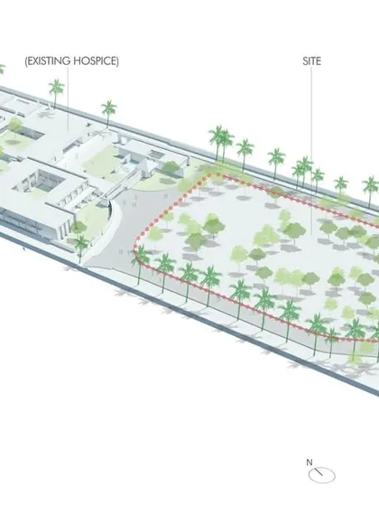 A duplicate of the Karunashraya site plan, emphasizing our commitment to retaining the site's natural biodiversity and mature tree cover.