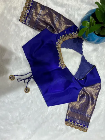 When blue meets beads, and bold meets beauty. If extra was a fabric, this would be it.