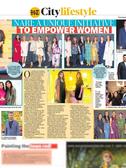 A feature in HT City Lifestyle covering the NARI event, where our design director Shami Goregaoker was an esteemed panelist. The initiative was a powerful platform for celebrating and empowering women in the design industry.