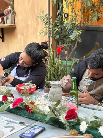 Glimpses from our Valentine's workshop, where couples enjoyed wine, food, and the joy of making pottery together. It's a date night you won't forget.