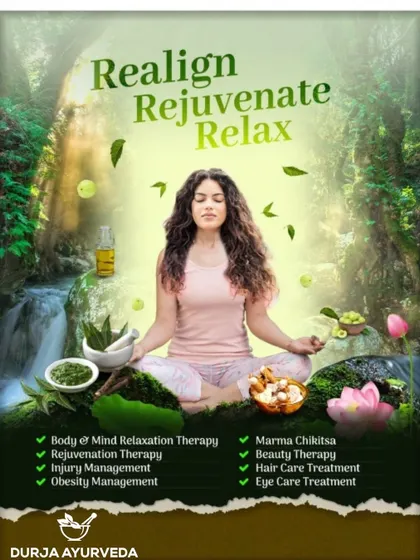 Realign, Rejuvenate, Relax. This image encapsulates our holistic approach, offering everything from body and mind relaxation therapy to specialized beauty and hair care treatments.
