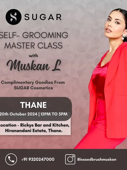 For all my Thane girls! Here are the details for my self-grooming masterclass in collaboration with Sugar Cosmetics. Limited seats are available for this one.