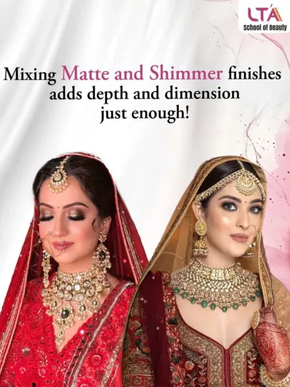 A key technique for modern bridal makeup is mixing matte and shimmer finishes. This adds just enough depth and dimension to the look, creating a sophisticated glow without being overwhelming.