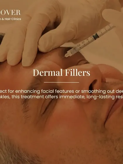 Here is a look at a dermal filler treatment. We use them to smooth deeper wrinkles and restore volume, providing immediate and long-lasting results for a more youthful appearance.