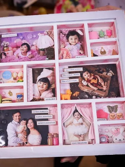 A proud grandfather holds the beautifully crafted frame, ready to gift it to his granddaughter on her birthday.