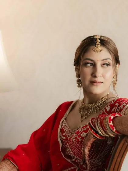 A relaxed portrait showing the soft glam makeup in natural light. The look is full coverage yet feels light, hitting that sweet spot of bridal perfection.