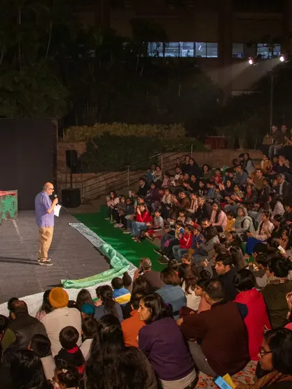 The joy and wonder of our audience is what drives us. A full house at the amphitheatre watches 'Aisha's Journey', completely absorbed in the story. These performances are designed to be a shared family experience.