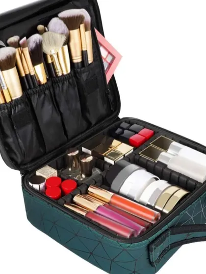 This portable makeup travel case is a must-have for professionals and beauty lovers. The adjustable compartments and brush holders keep everything secure and organized on the go.