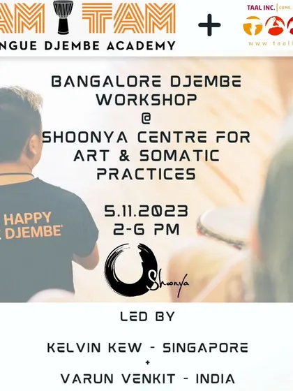 This poster announces our Bangalore Djembe workshop in collaboration with the Tam Tam Mandingue Djembe Academy, led by Kelvin Kew and myself.