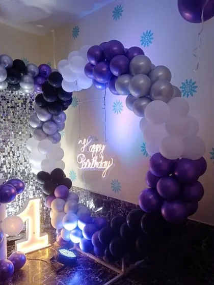This view shows the structure of the balloon arch, demonstrating the quality of our arrangements.