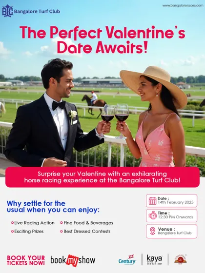 The perfect Valentine's date awaits at the Bangalore Turf Club. Enjoy live racing, fine food, and best-dressed contests for a truly memorable experience.