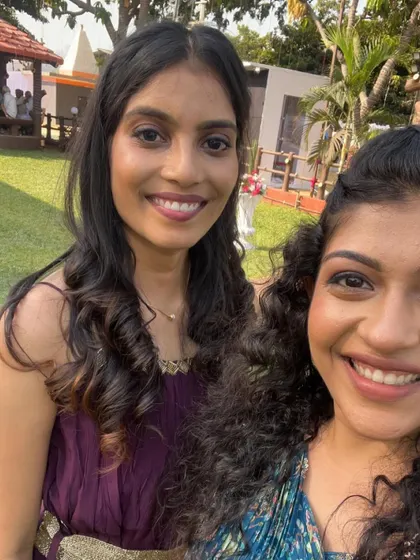 A happy selfie with two of my lovely clients. I created soft, natural makeup looks for both of them for a daytime wedding event.