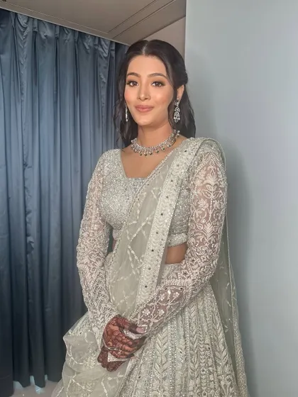 The complete look for my first bride of the year. The soft glam makeup and elegant hairstyle create a look that is both timeless and perfectly suited for a modern bride.