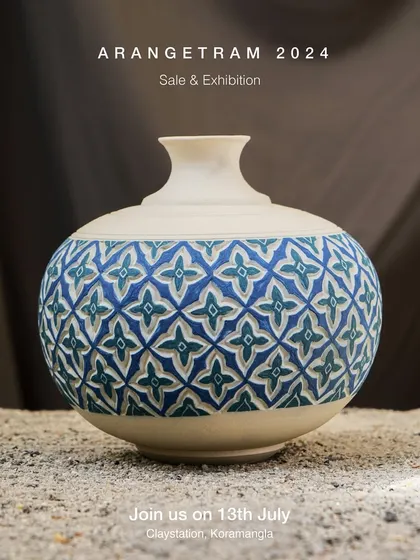 Shamli, a mathematics postgraduate with a passion for crafts, showcases her work at Arangetram. Her functional decor features intricate carvings inspired by antique Indian patterns, harmonizing playful colors with bold detachment.